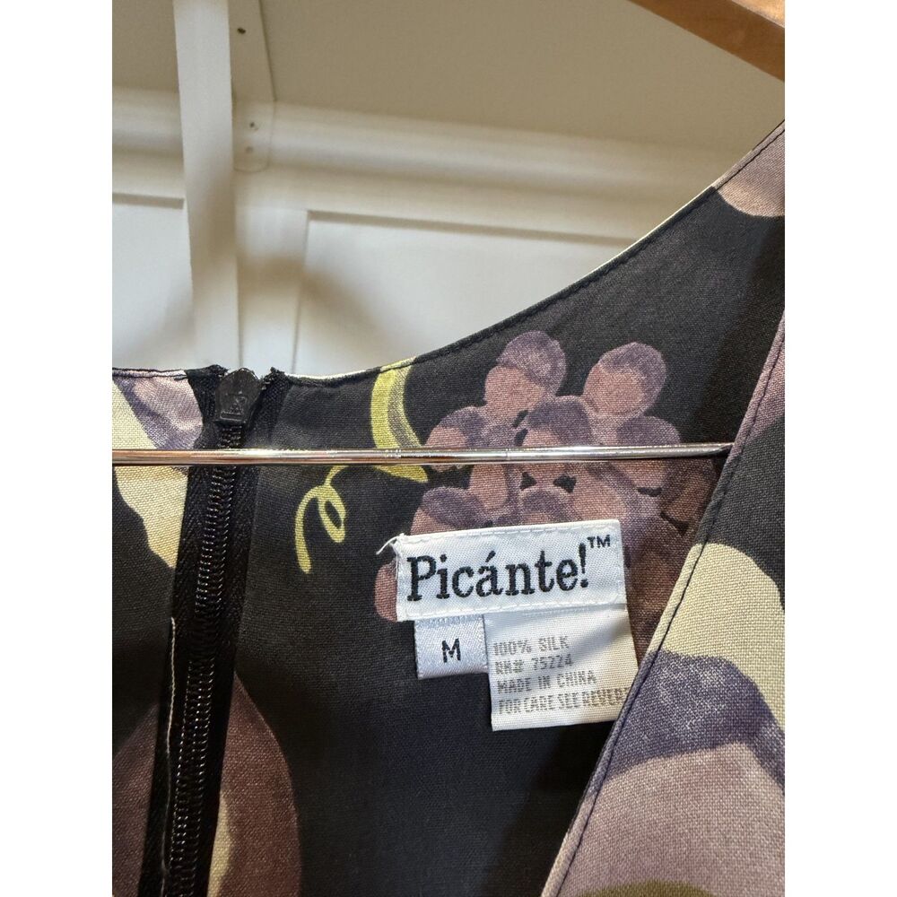 Vintage Picante Fruit Dress 100% Silk - Medium